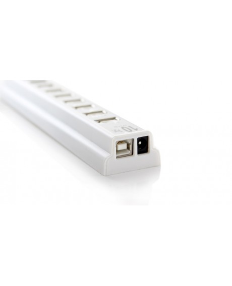 Powered USB 2.0 Hi-Speed 10-Port Hub (White)