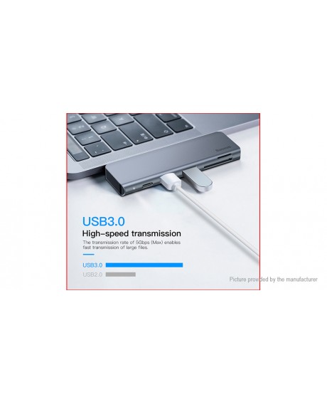 Authentic Baseus USB-C to USB-C/2*USB 3.0 Hub + Card Reader Converter Adapter